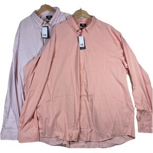 (Lot of 2) Cutter & Buck 4XT/TGL Mens Long Sleeve Collared Button Down Shirt NWT